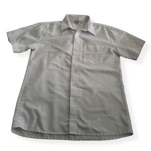 Mens short sleeve uniform white dress shirt
